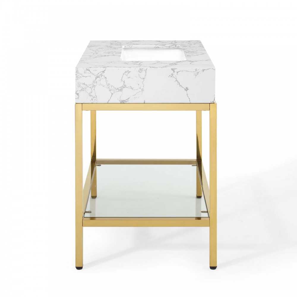 Kingsley 36" Gold Stainless Steel Bathroom Vanity