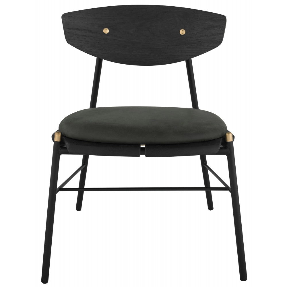 Kink Storm Black Leather Dining Chair