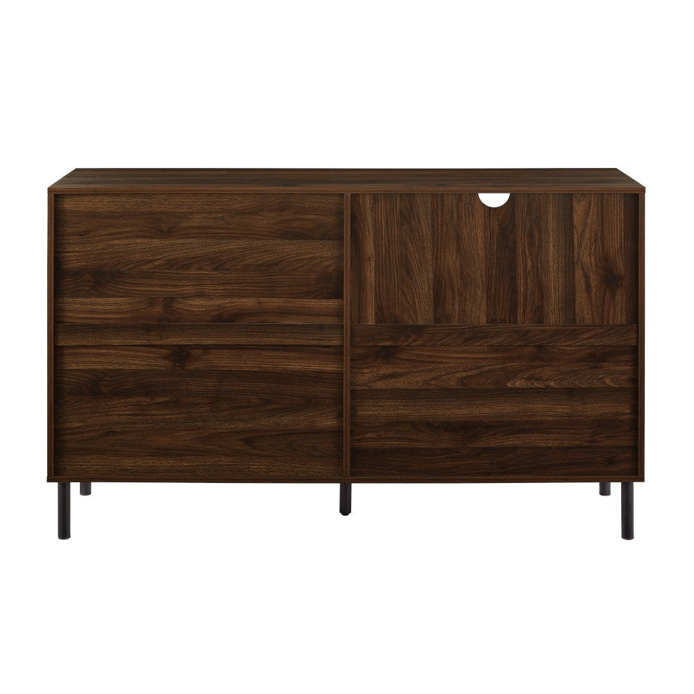 Kinley 56" Modern Detailed Door Frame Sideboard - Dark Walnut