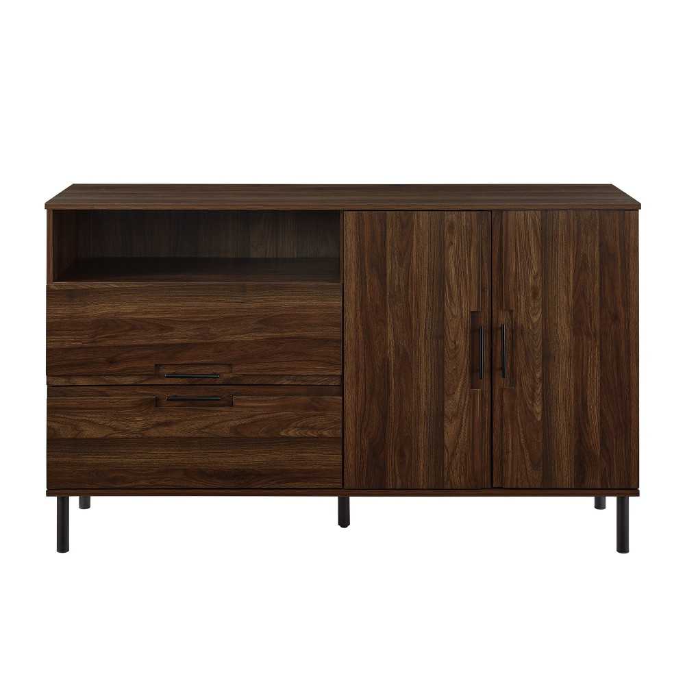 Kinley 56" Modern Detailed Door Frame Sideboard - Dark Walnut
