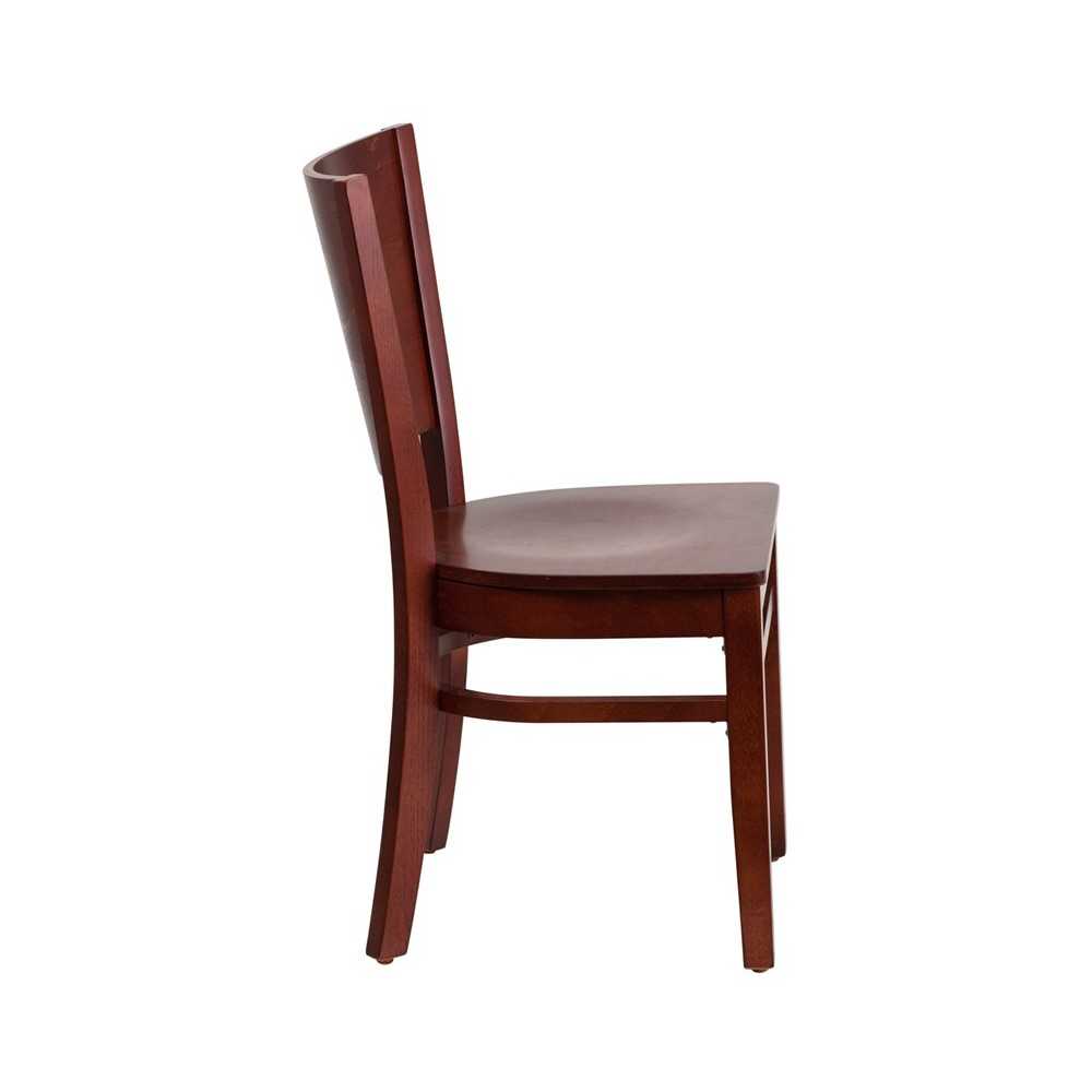 Lacey Series Solid Back Mahogany Wood Restaurant Chair