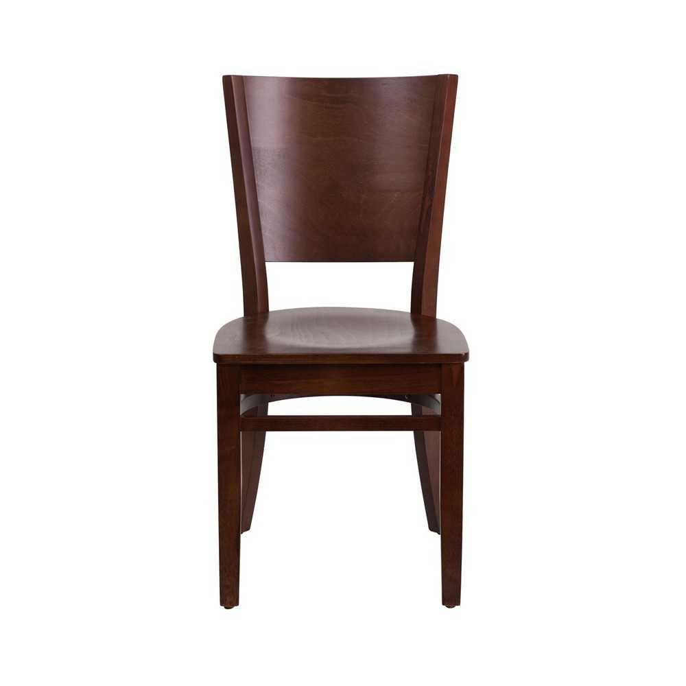 Lacey Series Solid Back Walnut Wood Restaurant Chair