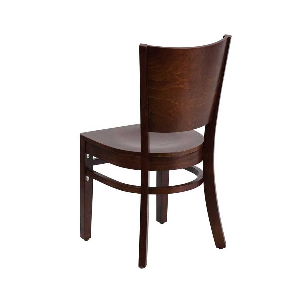 Lacey Series Solid Back Walnut Wood Restaurant Chair