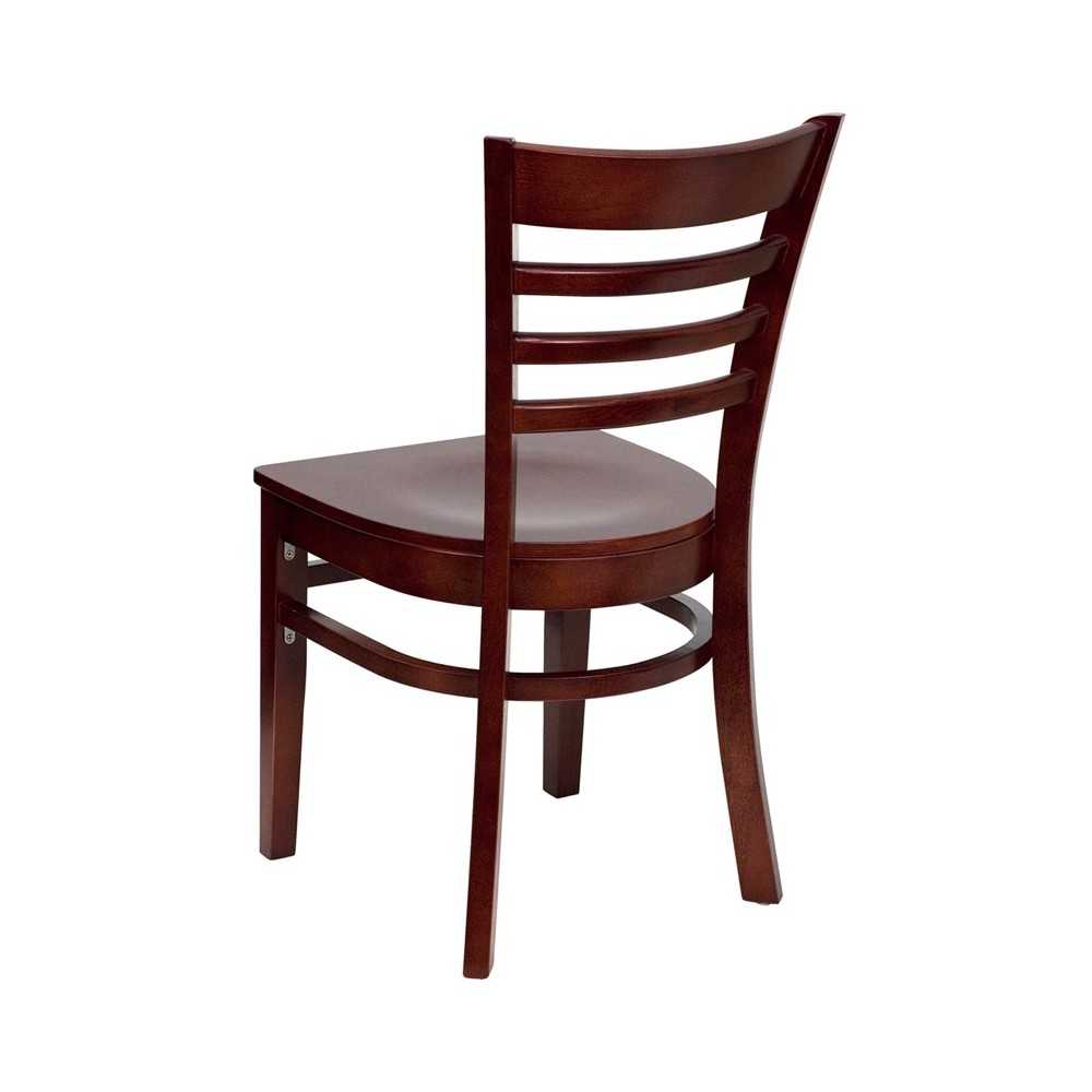Ladder Back Mahogany Wood Restaurant Chair