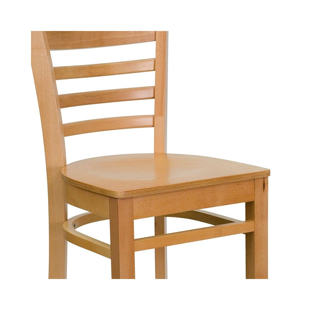 Ladder Back Natural Wood Restaurant Barstool