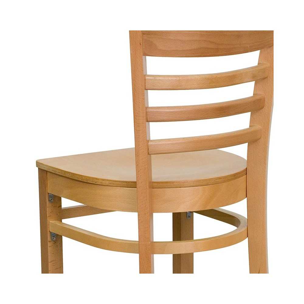 Ladder Back Natural Wood Restaurant Barstool