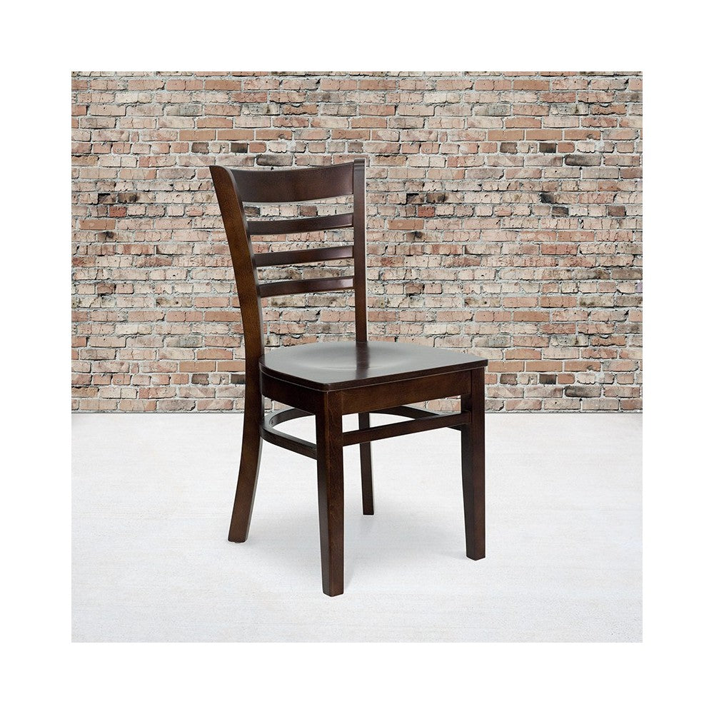 Ladder Back Walnut Wood Restaurant Chair