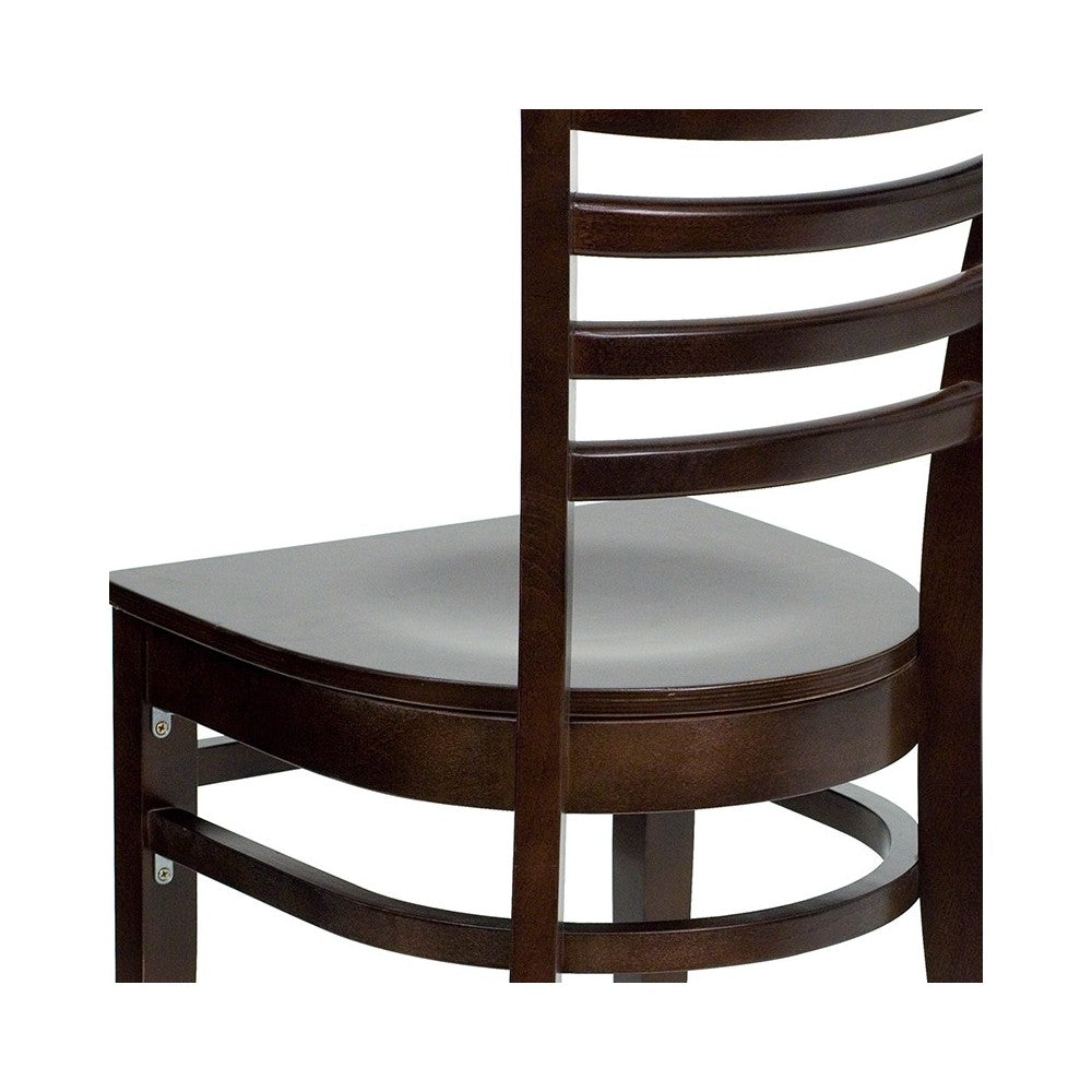 Ladder Back Walnut Wood Restaurant Chair