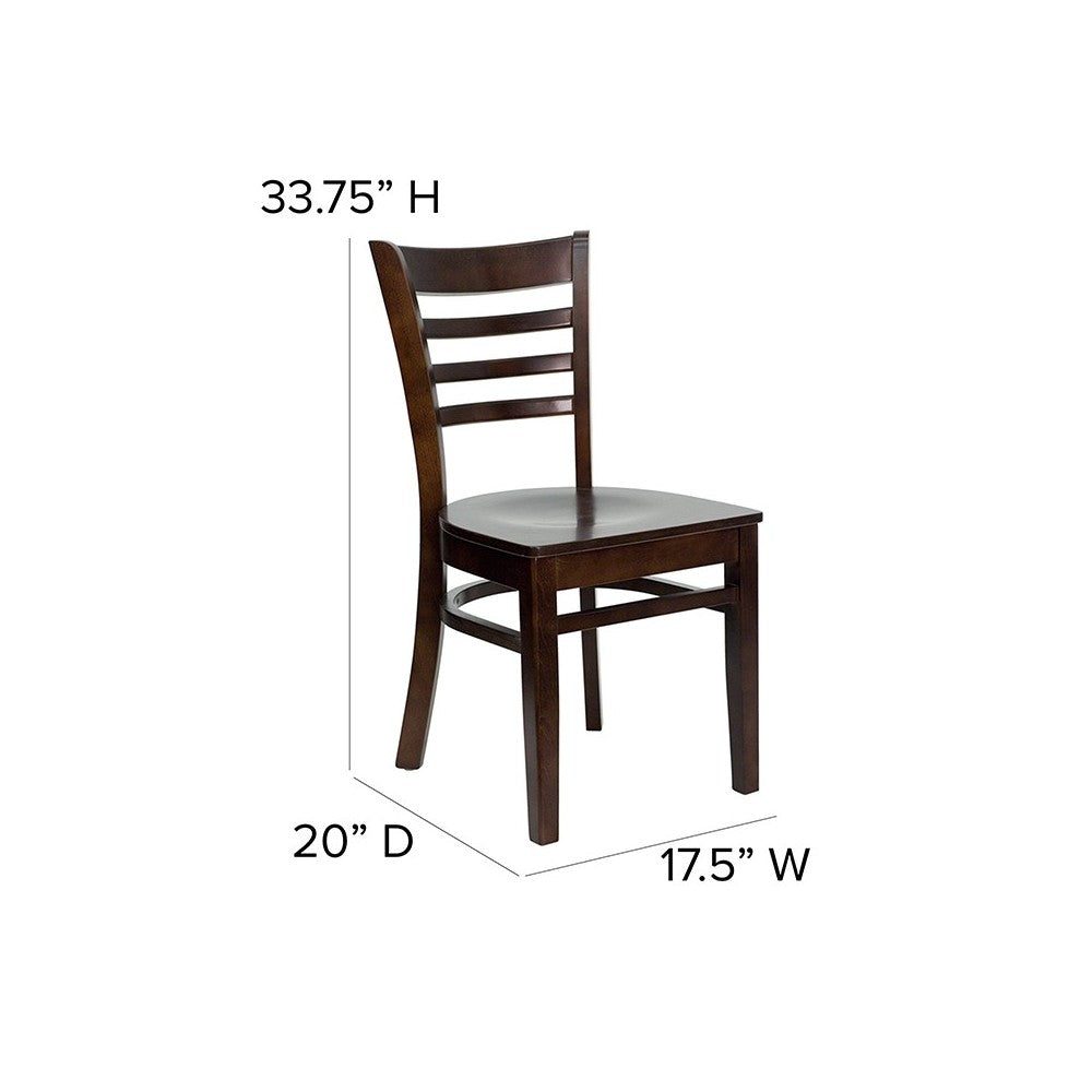 Ladder Back Walnut Wood Restaurant Chair