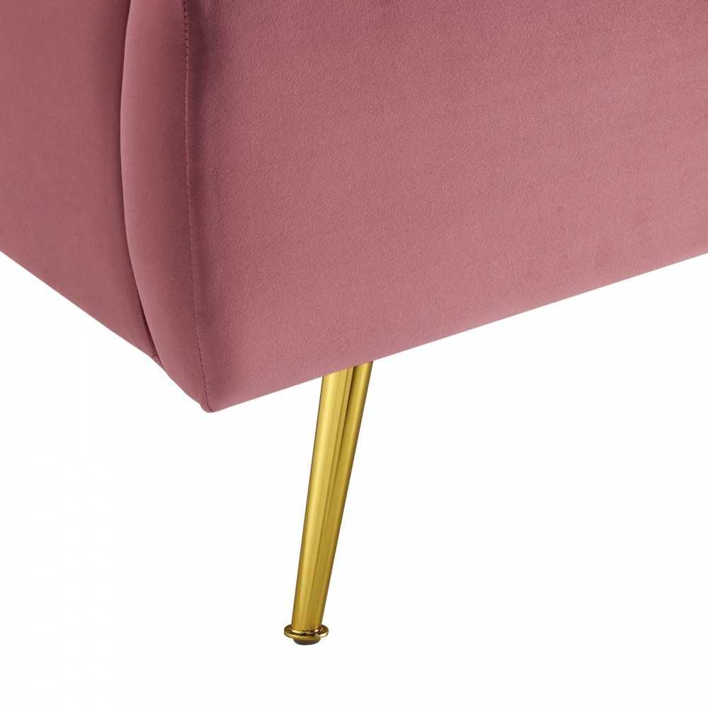 Lana Queen Performance Velvet Wingback Platform Bed, Dusty Rose