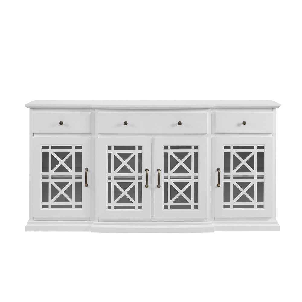Landon 60" Tiered Fretwork Sideboard - White