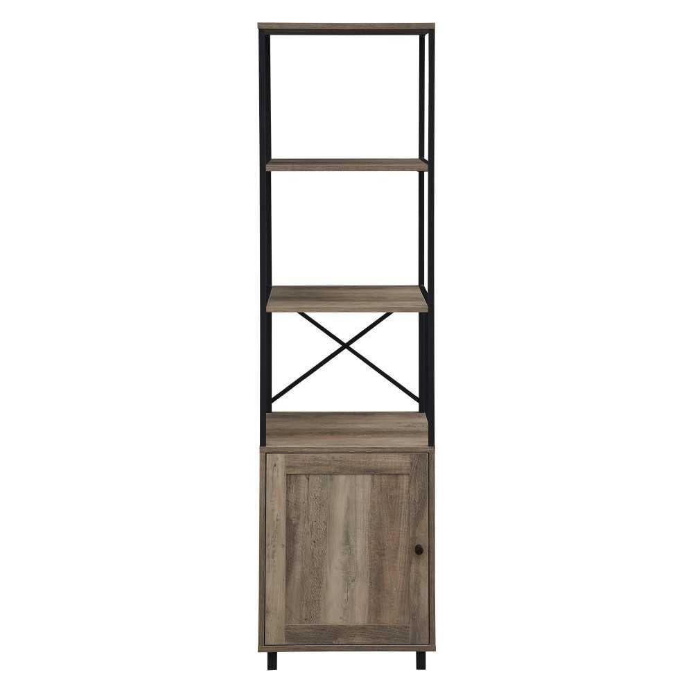 Landry 64" 1 Door Metal and Wood Media Tower - Gray Wash