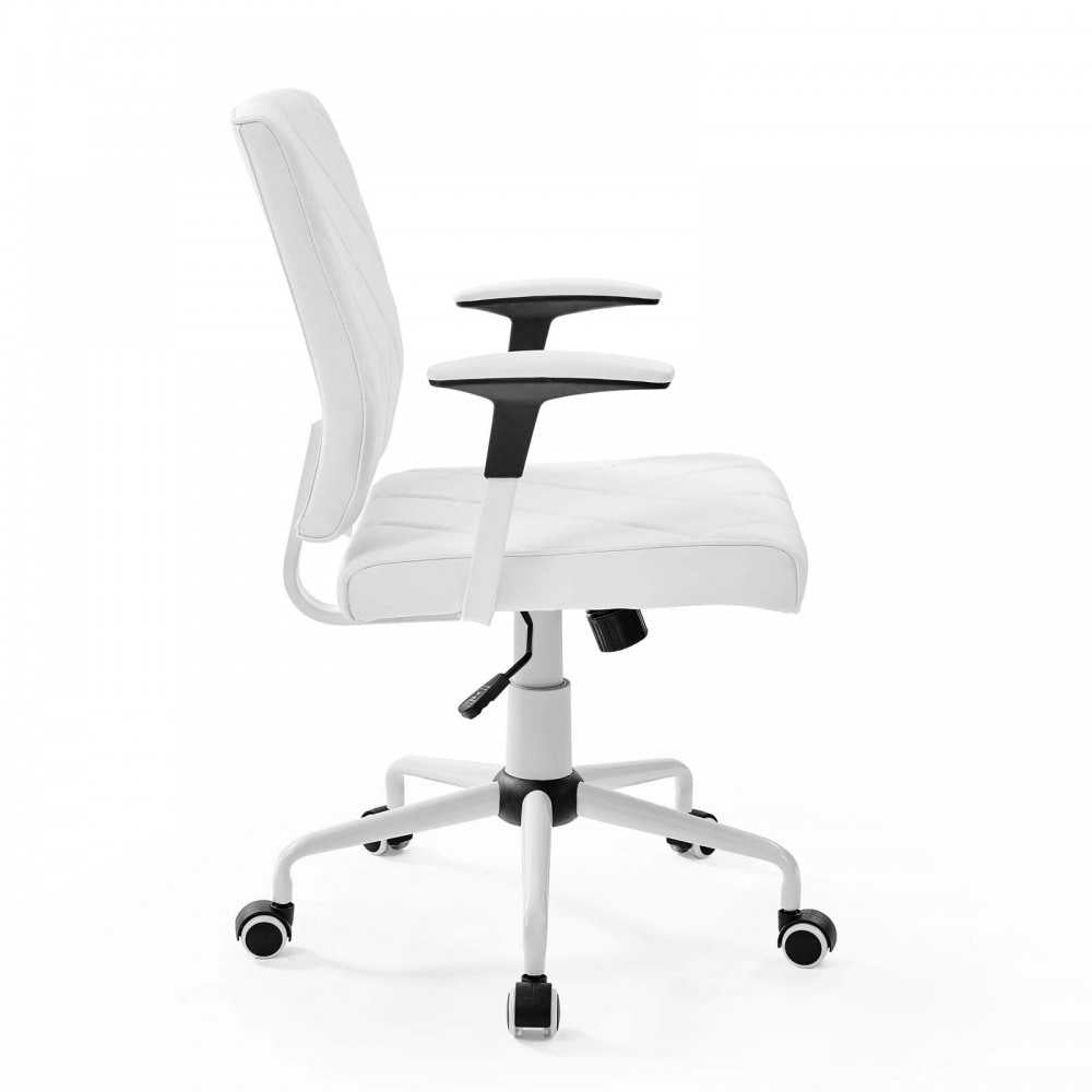 Lattice Vinyl Office Chair, White