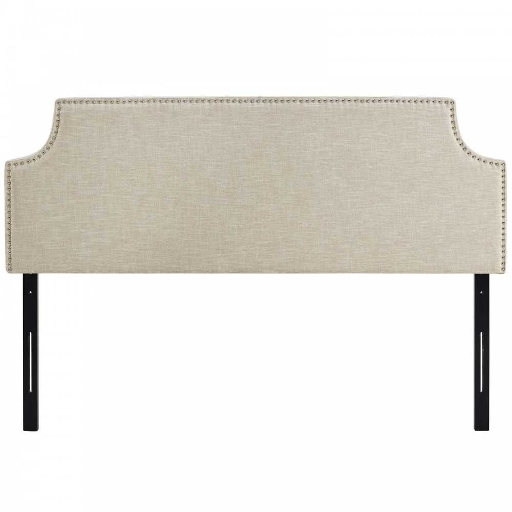 Laura King Upholstered Fabric Headboard, Beige