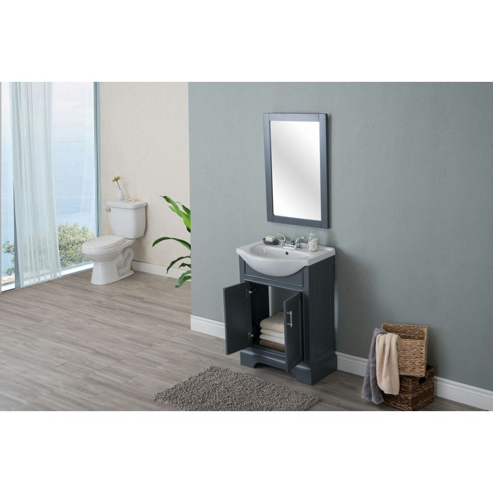 Legion Furniture 24" Dark Gray Sink Vanity, No Faucet