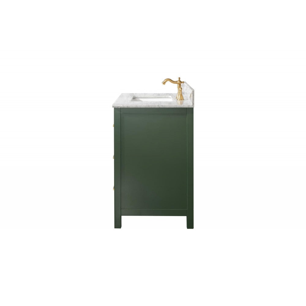 Legion Furniture 36" Green Finish Sink Vanity Cabinet With Carrara White Top