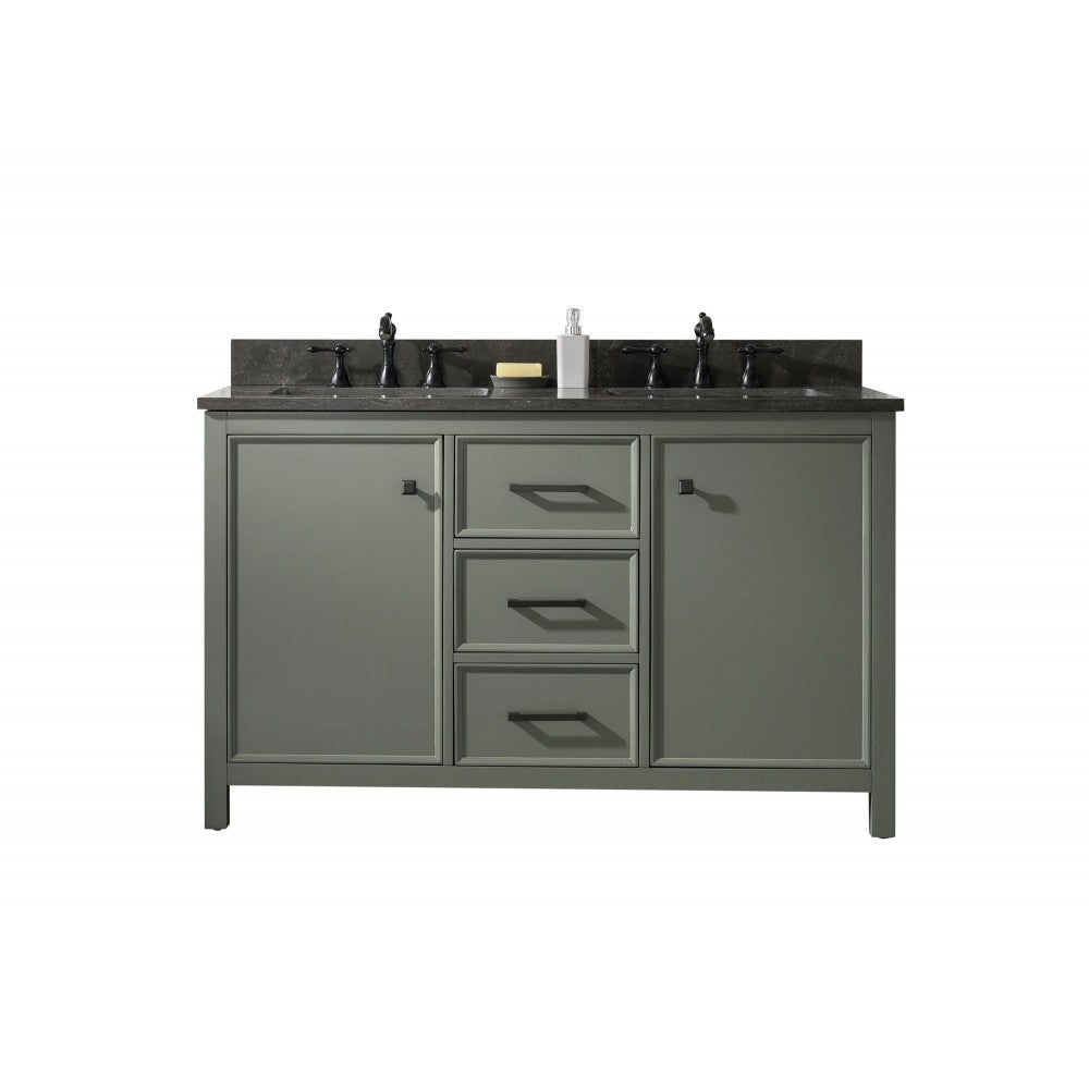 Legion Furniture 54" Green Finish Sink Vanity Cabinet With Blue Lime Stone Top