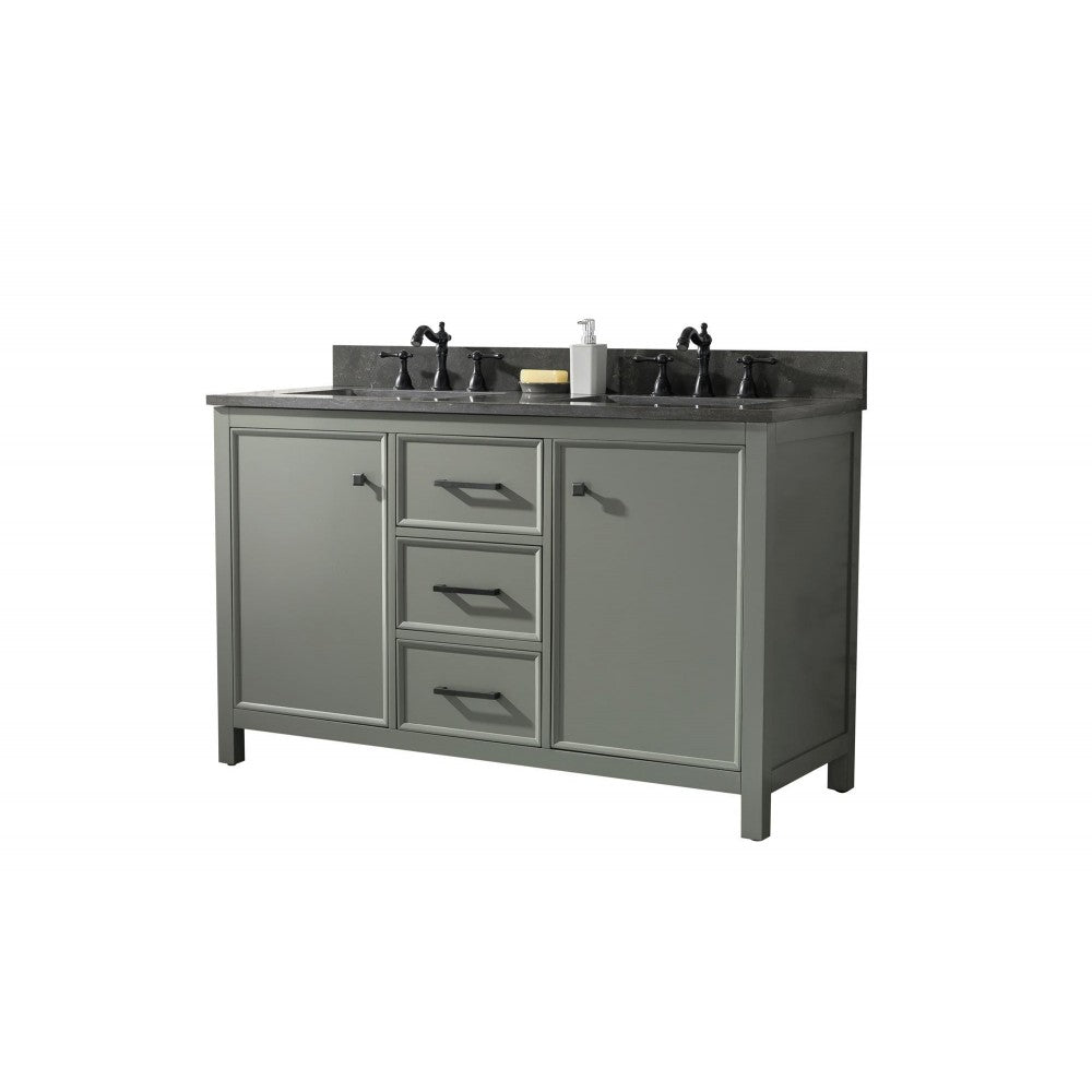 Legion Furniture 54" Green Finish Sink Vanity Cabinet With Blue Lime Stone Top