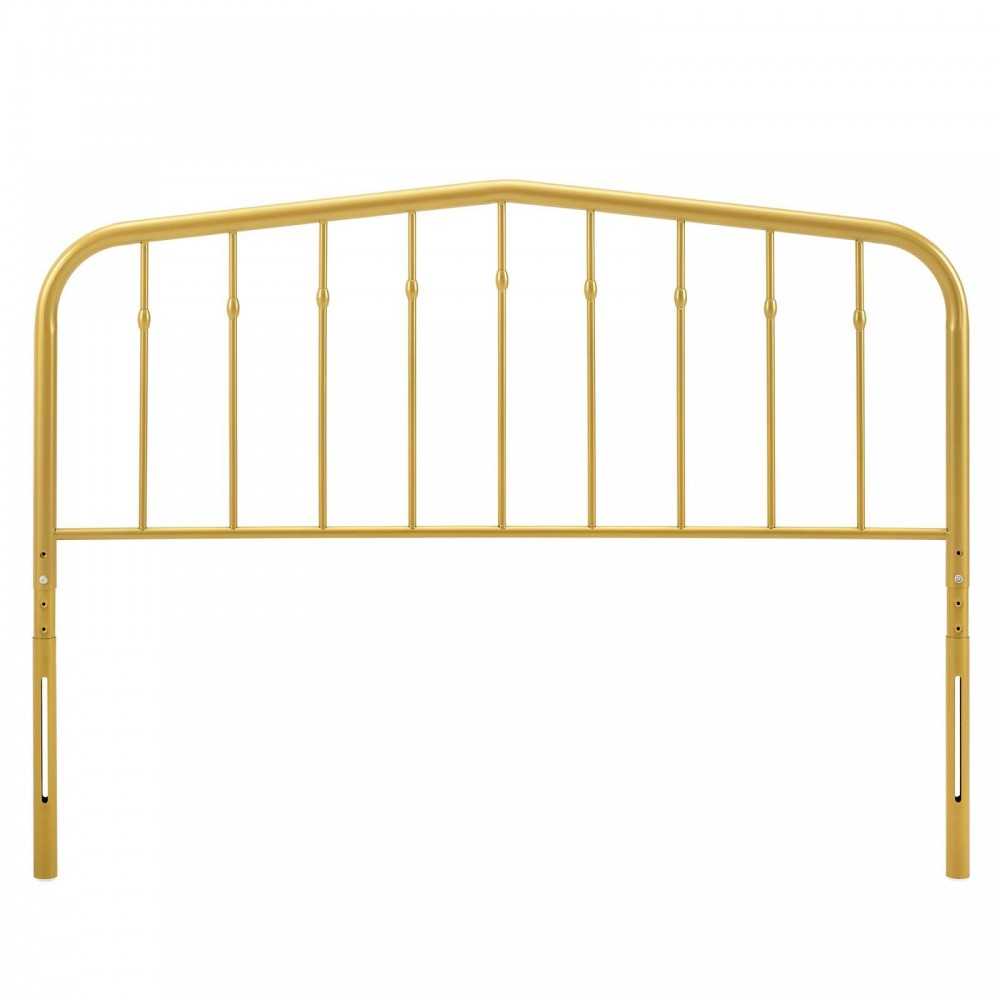 Lennon Queen Metal Headboard, Gold
