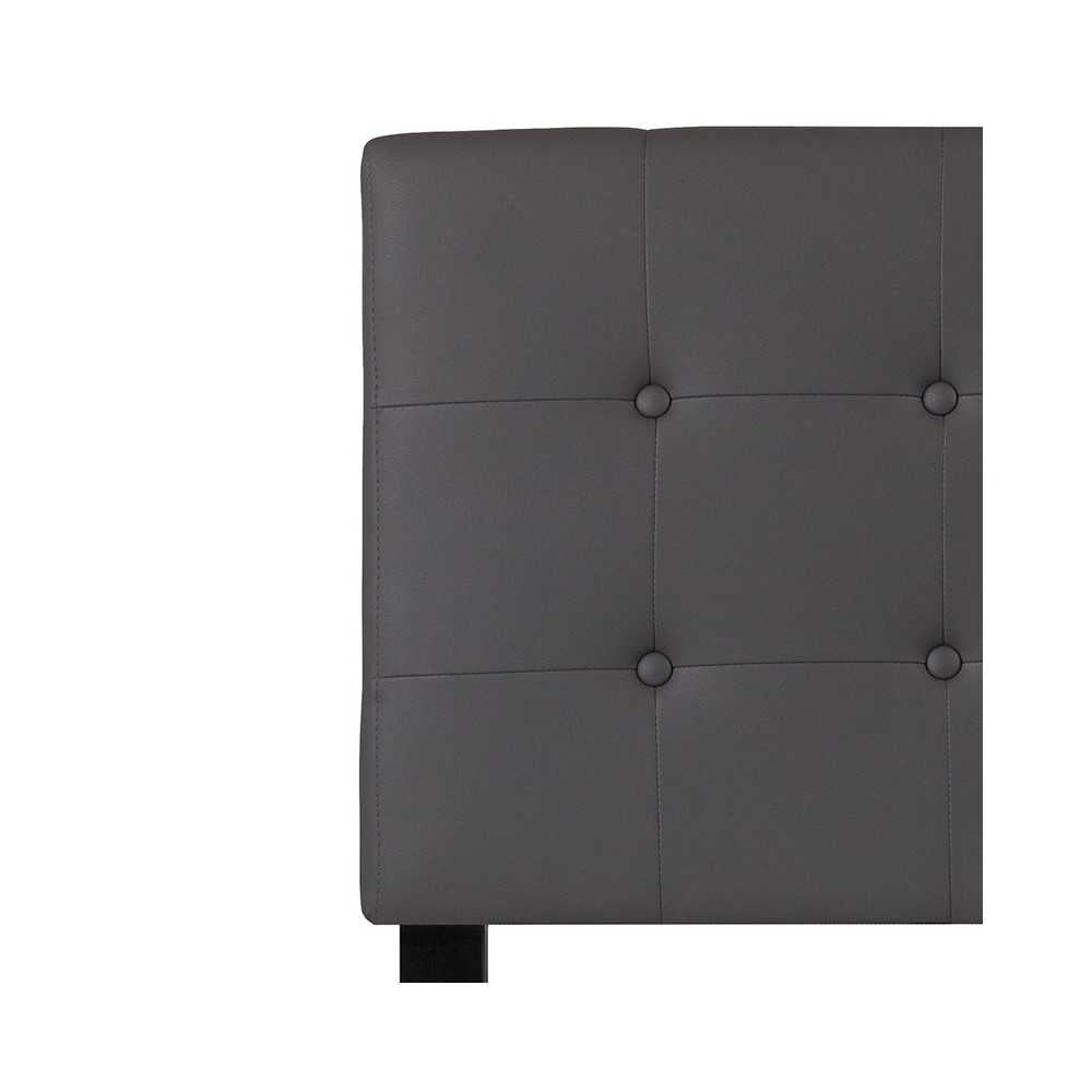 Lennox Tufted Upholstered Twin Size Headboard in Gray Vinyl