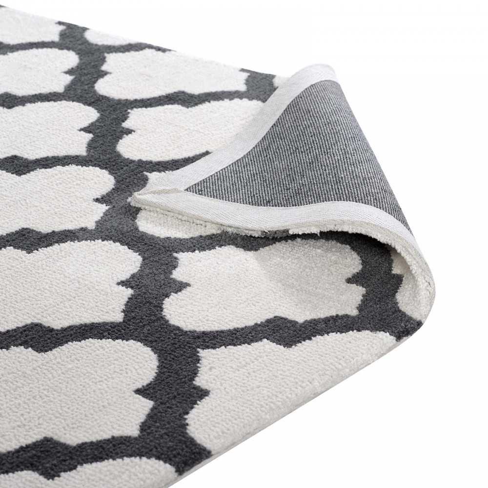 Lida Moroccan Trellis 5x8 Area Rug, Ivory and Charcoal