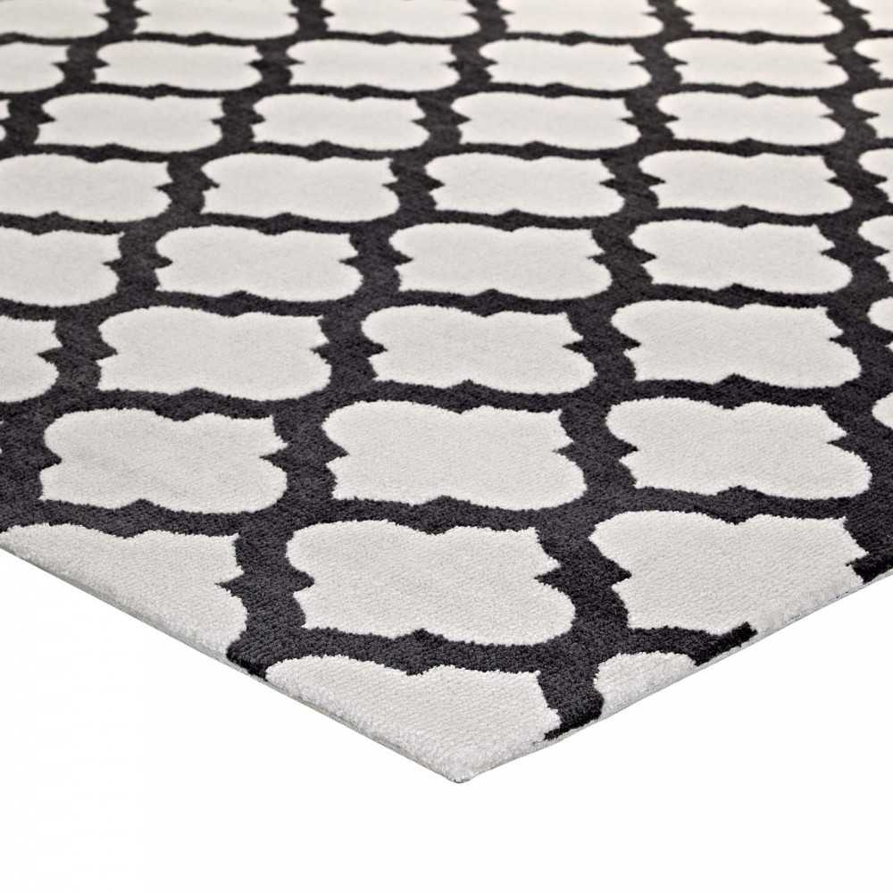 Lida Moroccan Trellis 8x10 Area Rug, Ivory and Charcoal