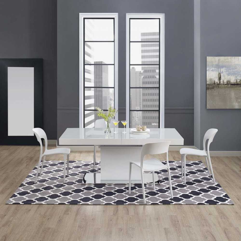 Lida Moroccan Trellis 8x10 Area Rug, Charcoal and Black