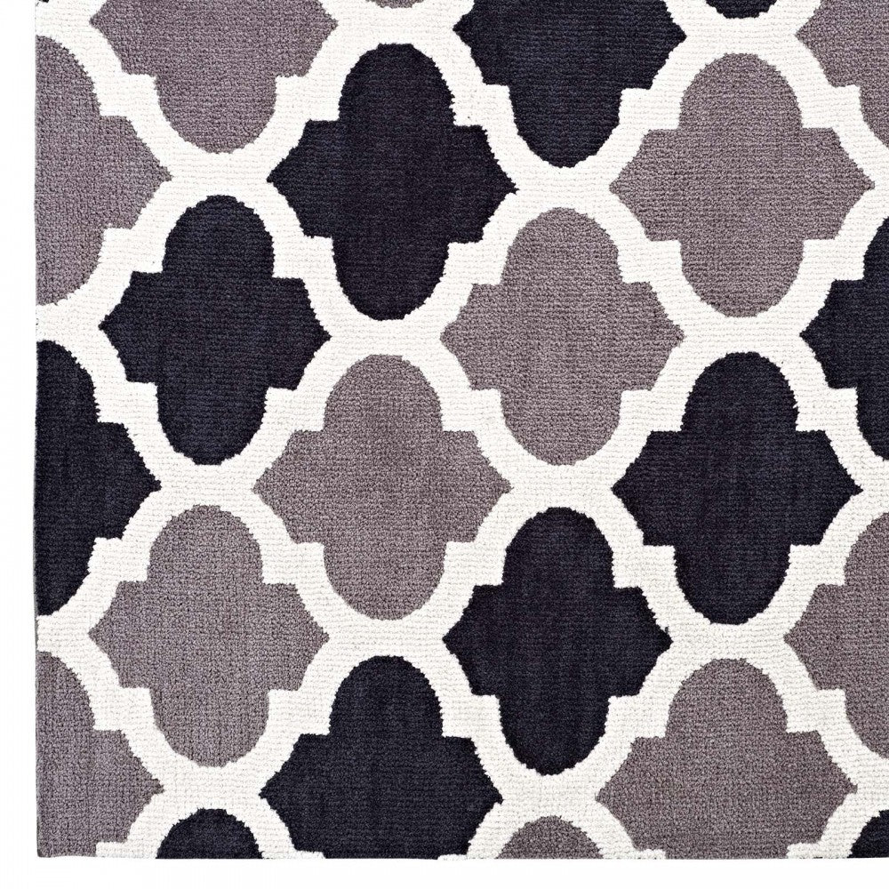 Lida Moroccan Trellis 8x10 Area Rug, Charcoal and Black
