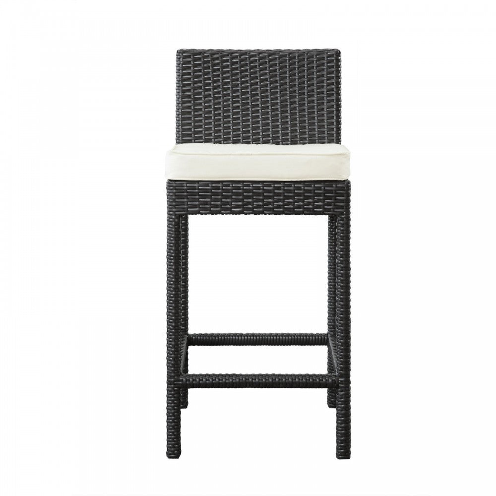 Lift Bar Stool Outdoor Patio Set of 2, Espresso White