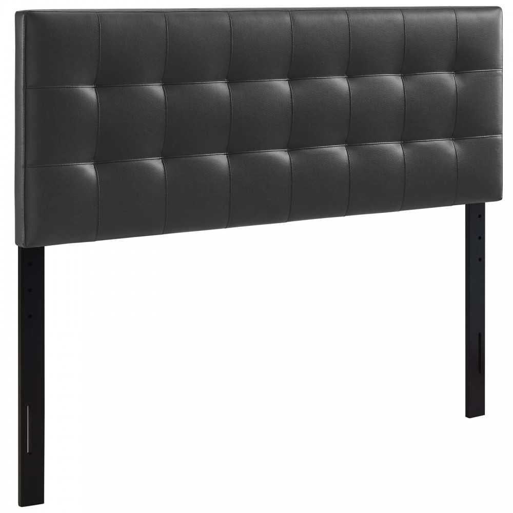 Lily King Upholstered Vinyl Headboard, Black