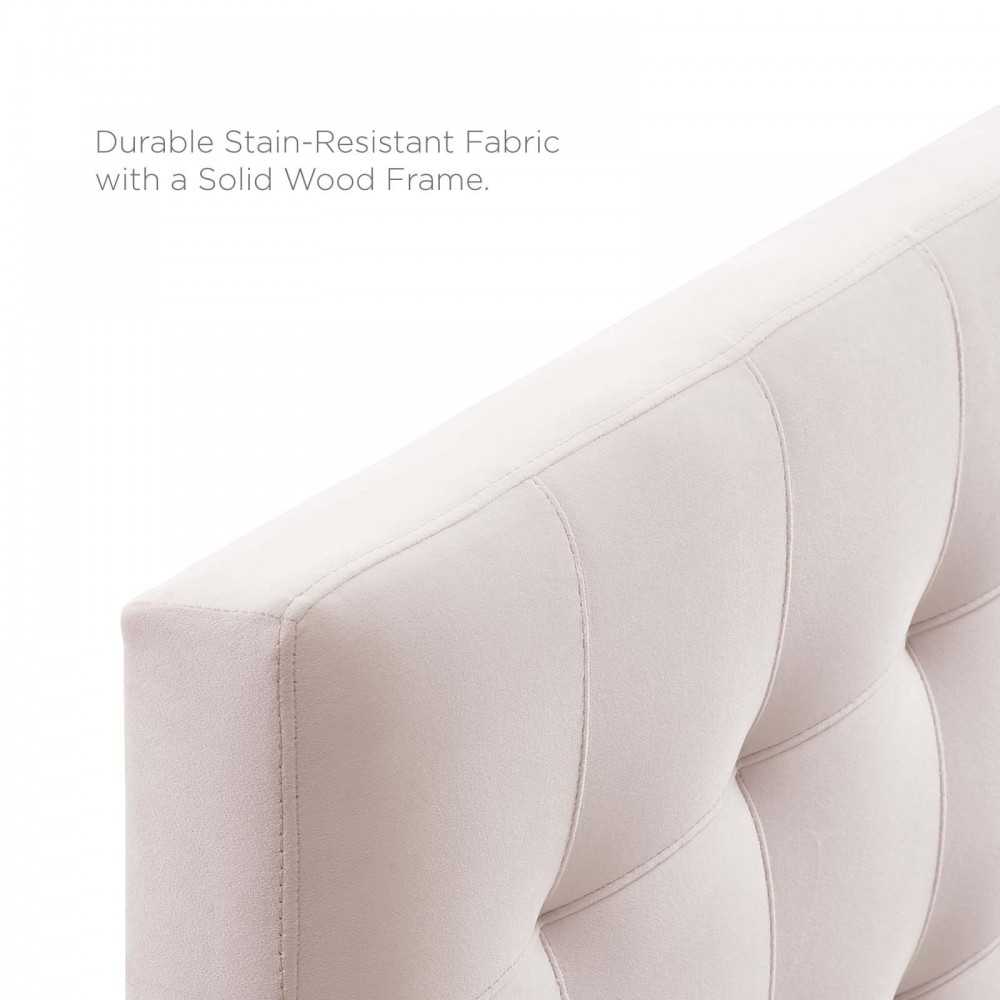 Lily Queen Biscuit Tufted Performance Velvet Headboard, Pink