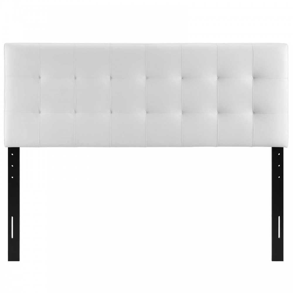 Lily Queen Upholstered Vinyl Headboard, White