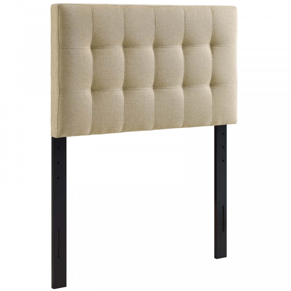 Lily Twin Upholstered Fabric Headboard, Beige