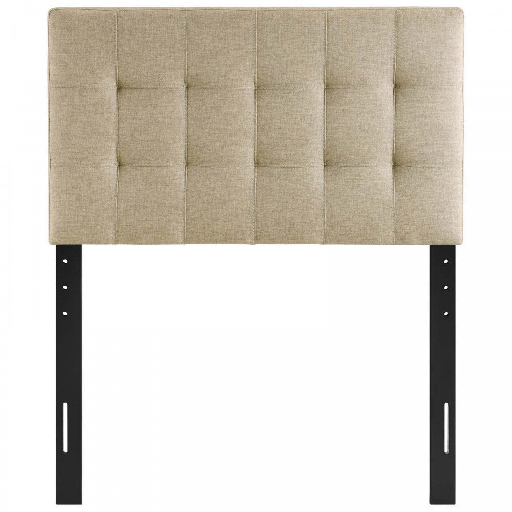 Lily Twin Upholstered Fabric Headboard, Beige