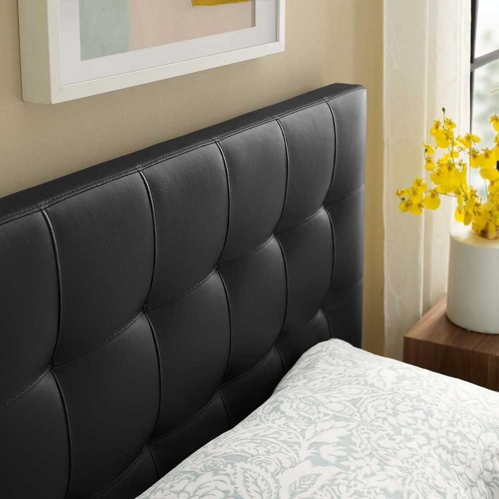 Lily Twin Upholstered Vinyl Headboard, Black