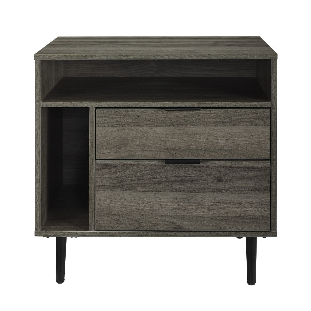 Lincoln 25" Modern Storage Nightstand - Slate Gray
