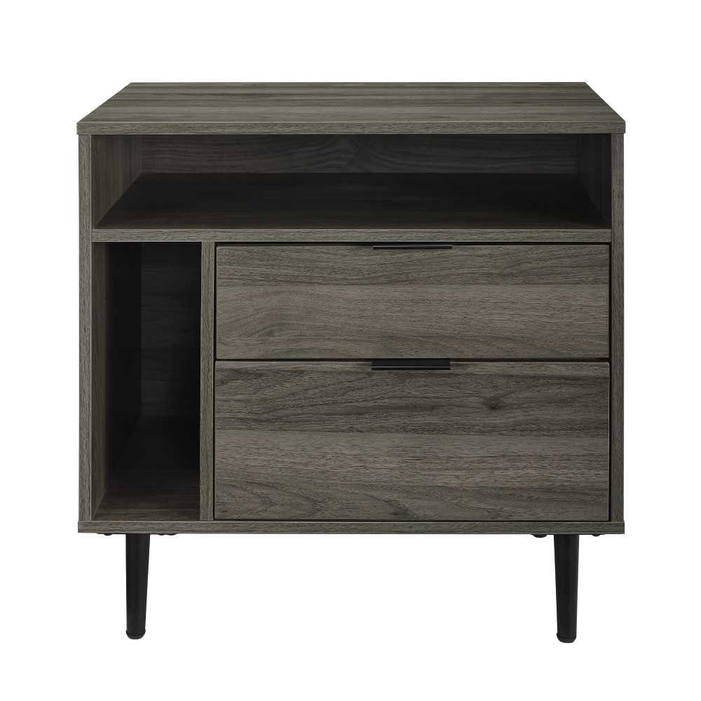 Lincoln 25" Modern Storage Nightstand - Slate Gray