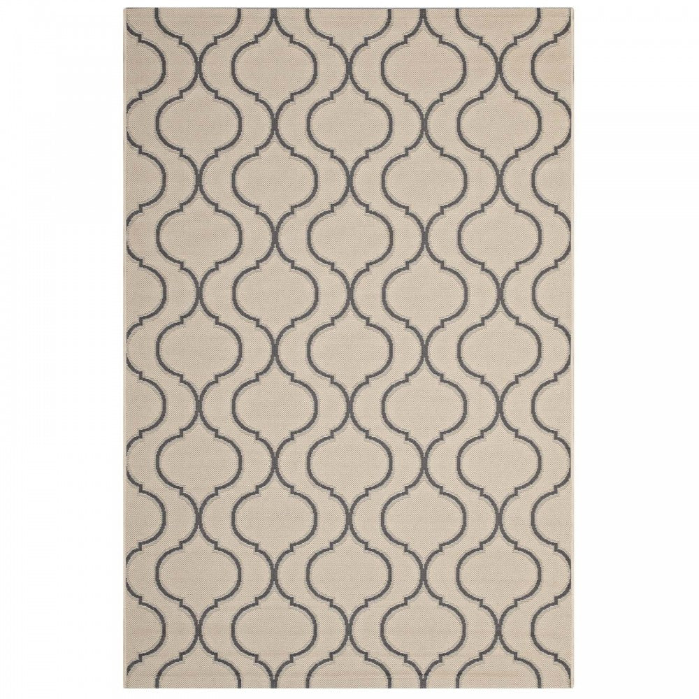 Linza Wave Abstract Trellis 5x8 Indoor and Outdoor Area Rug