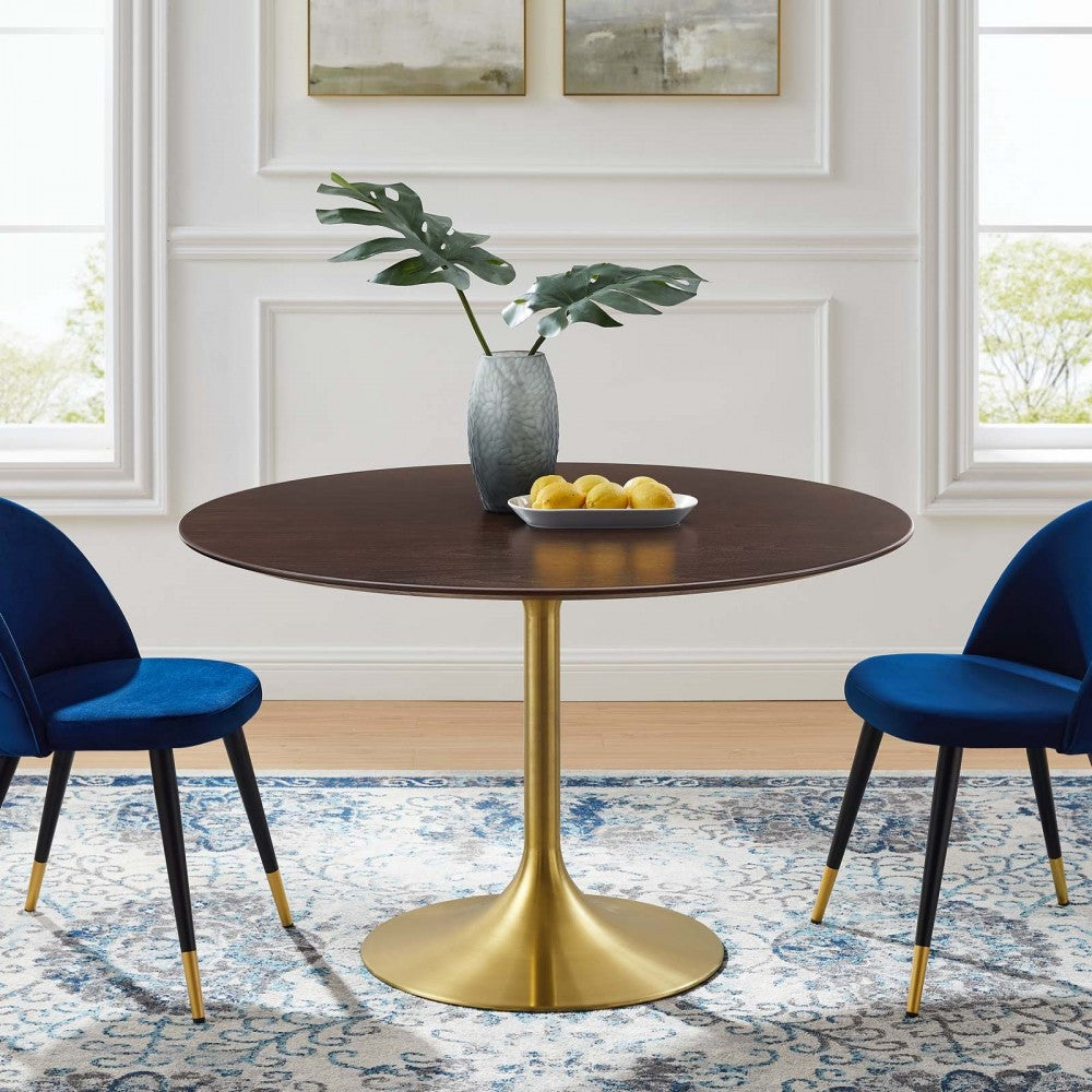 Lippa 47" Wood Dining Table, Gold Cherry Walnut