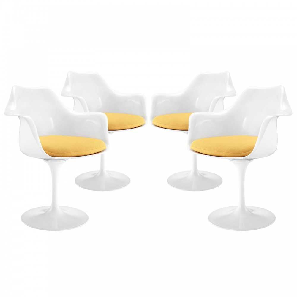 Lippa Dining Armchair Set of 4, Yellow