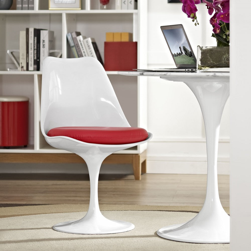 Lippa Dining Vinyl Side Chair, Red