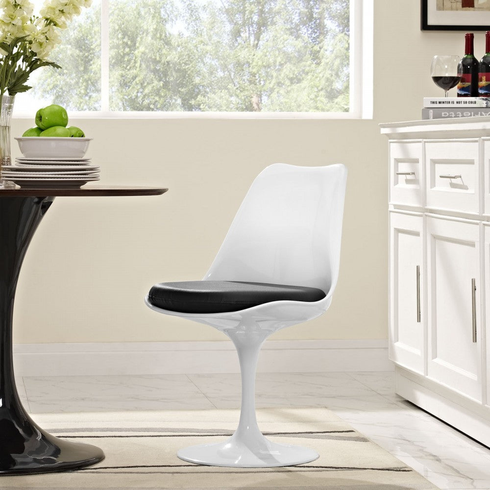 Lippa Dining Vinyl Side Chair, Black