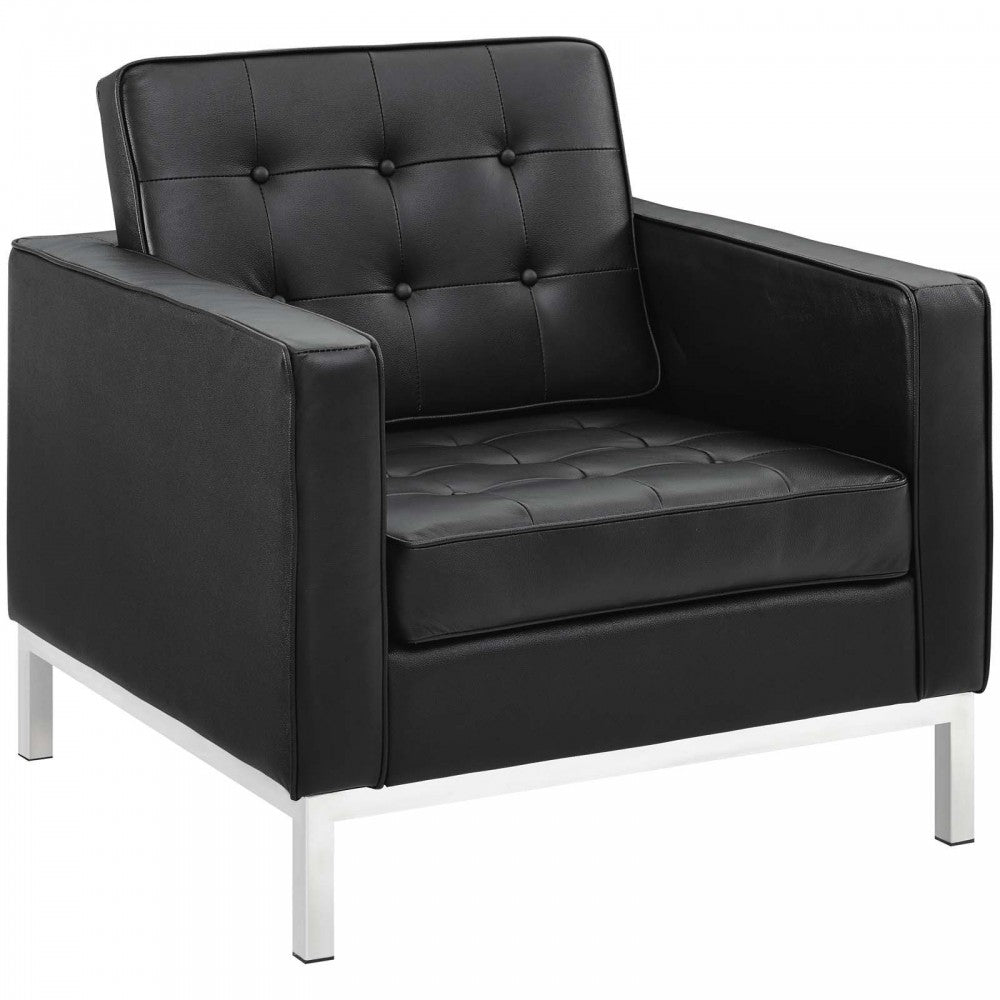 Loft Leather Armchair, Black