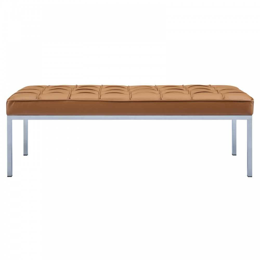 Loft Leather Bench, Tan