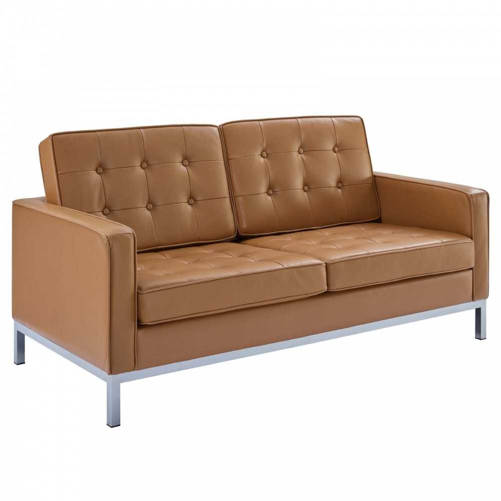 Loft Leather Loveseat, Tan