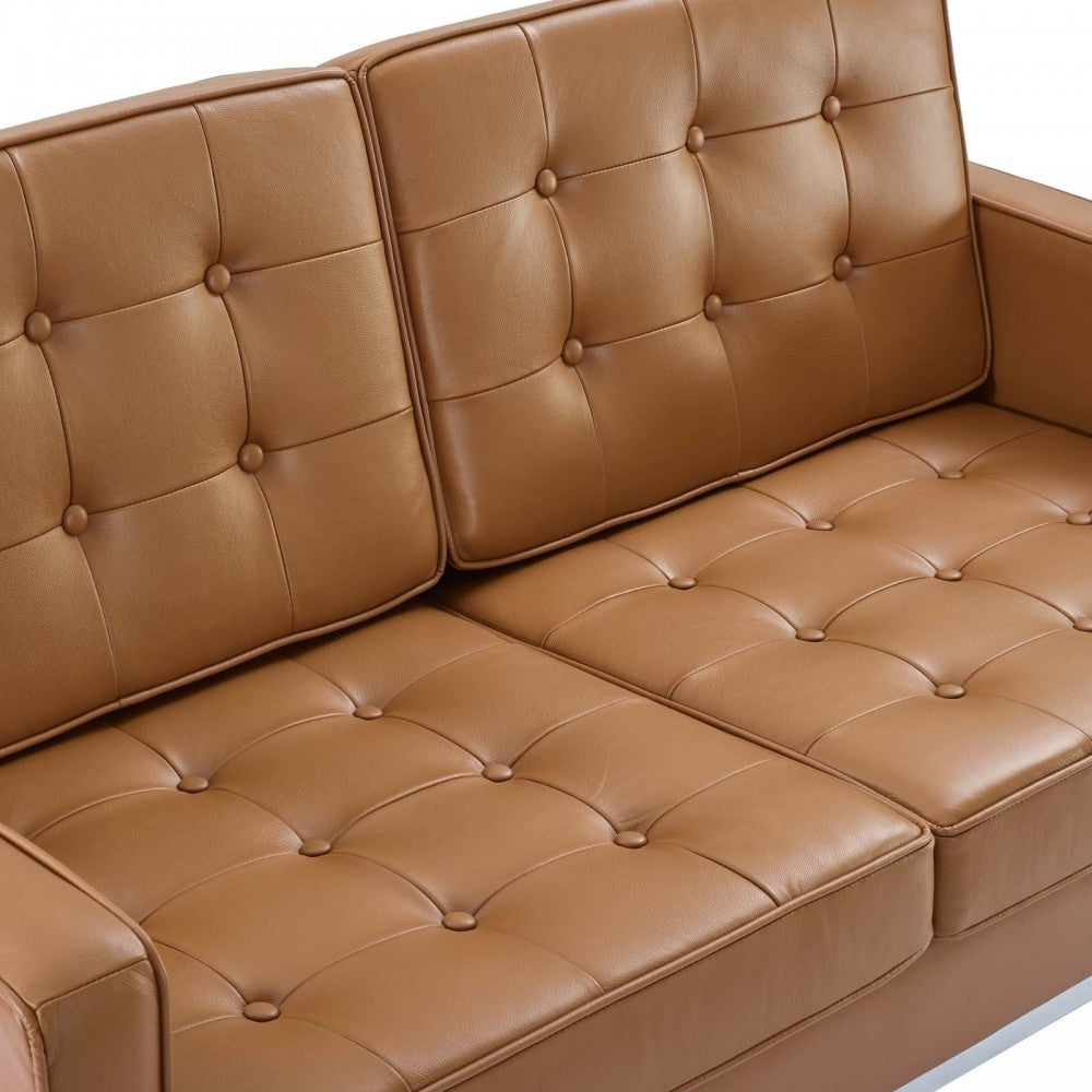 Loft Leather Loveseat, Tan