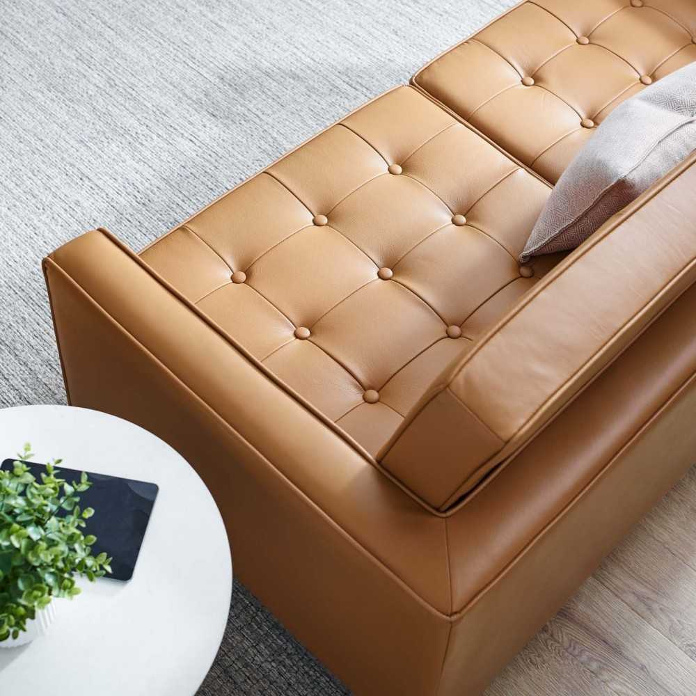 Loft Leather Loveseat, Tan