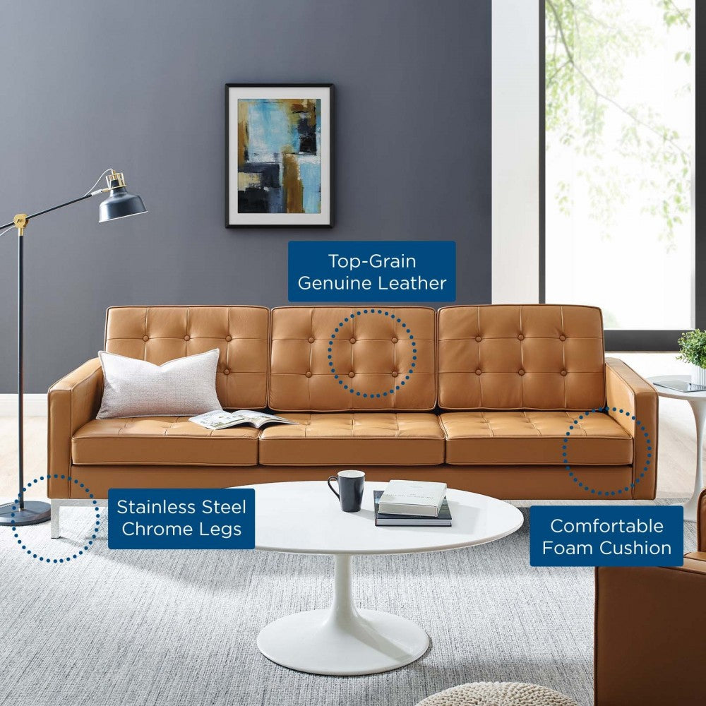 Loft Leather Sofa, Tan