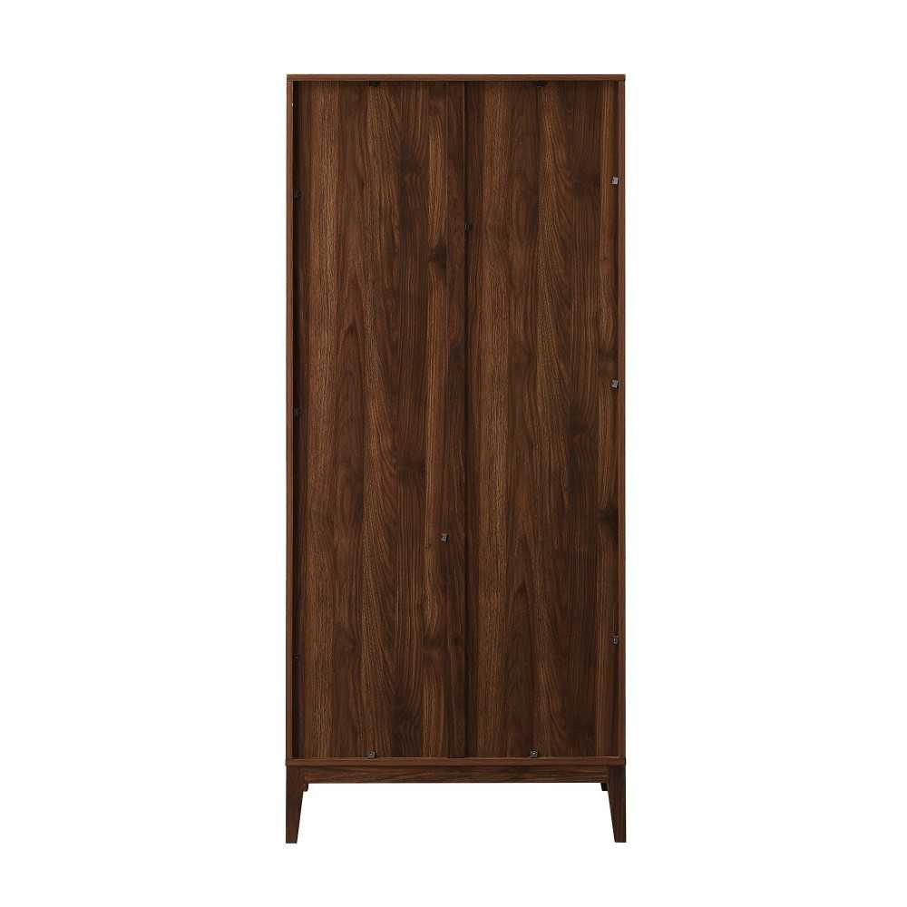 Logan 68" Chevron Storage Cabinet - Dark Walnut