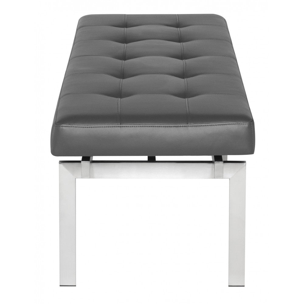 Louve Gray Naugahyde Occasional Bench, HGTA898